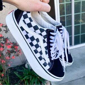 Vans Classic Checkered Black and White Sneakers